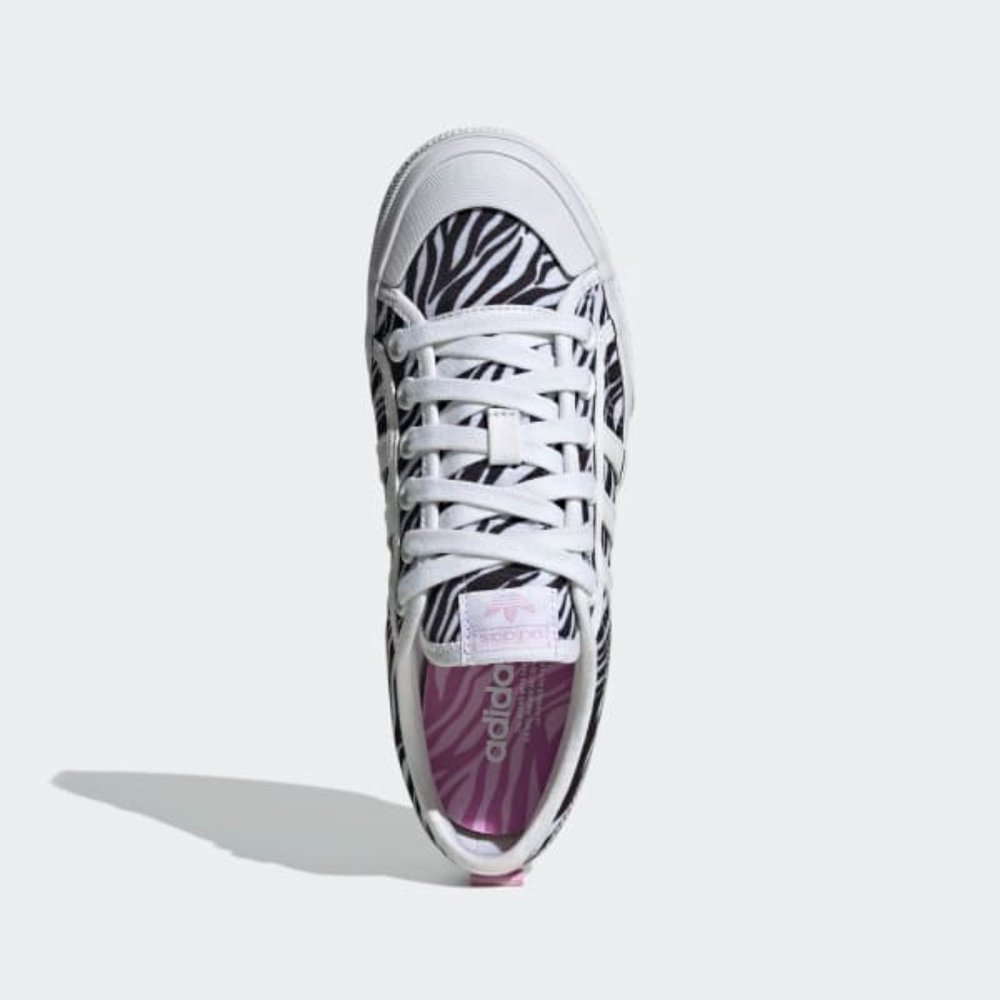 Adidas Nizza Low Top Womens Casual Platform Shoes White Black GZ9681 NEW Size 6 - Picture 3 of 10